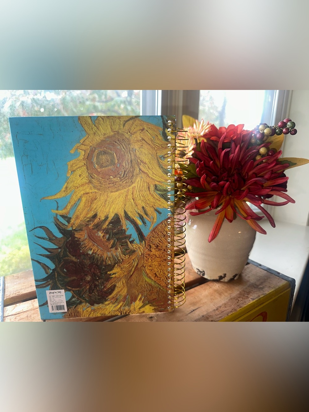 Van Gogh Sunflower, Large Spiral Notebook, 8x10, Big, Hardcover~New - Picture 5 of 7